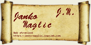 Janko Maglić vizit kartica